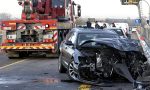 Galliate: incidente con 5 auto e un autocarro ribaltato