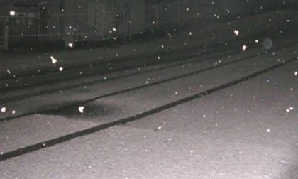 Neve nella notte a Novara