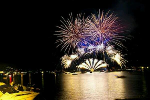 Lo spettacolo dei fuochi d'artificio a Lugano