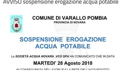 Erogazione sospesa per l'acqua potabile a Varallo martedì 28