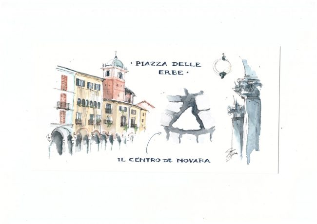 una finestra sul territorio urban sketchers Novara - Piazza delle Erbe