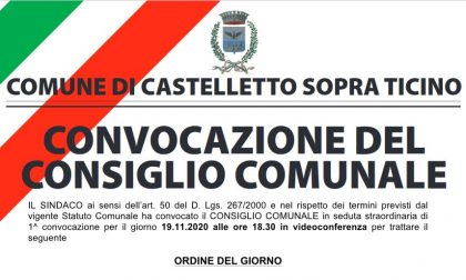 Consiglio comunale in remoto domani a Castelletto