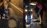 Invorio: per la forte pioggia si sono aperte due buche in via Battisti nella notte