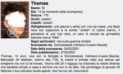 Thomas Infurna, la famiglia: “Trovato a Milano”