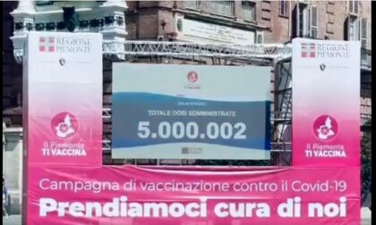 Covid: il Piemonte supera quota 5 milioni di vaccini