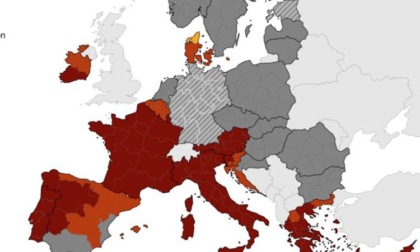 Covid, nella mappa europea dei contagi tutta l’Italia è tornata rosso scuro