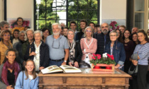 La famiglia Cicogna in visita ufficiale alla storica villa trecatese