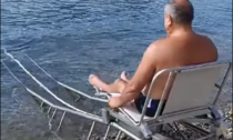 Nuova spiaggia di Verbania con la passerella in acqua per i disabili