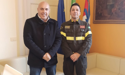 Il sindaco Bossi riceve il nuovo comandante dei Vigili del fuoco