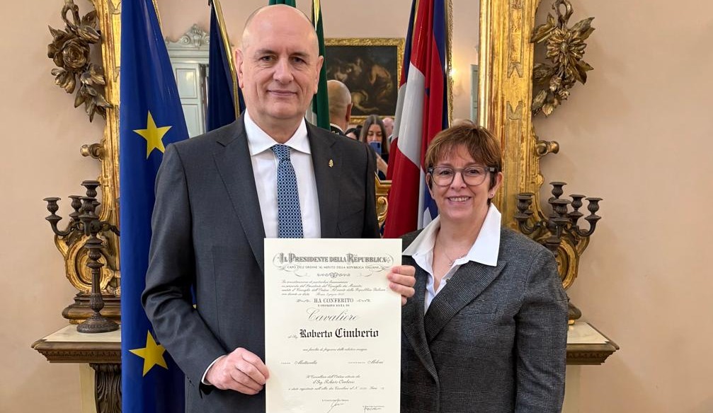 Roberto Cimberio premiato come Cavaliere della Repubblica