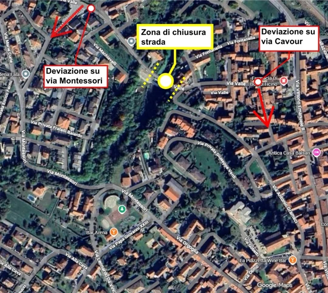 Chiusura della strada in via Valle a Borgo Ticino: lavori fino al 15 febbraio