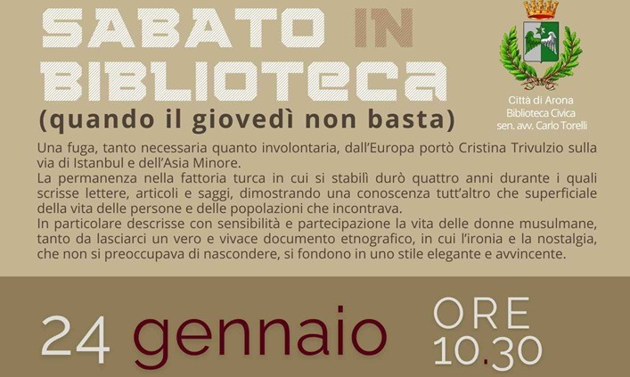 “Cristina Trivulzio: un percorso di emancipazione” in biblioteca ad Arona