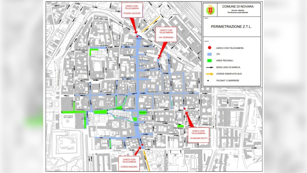 Dal 1° febbraio cambiano le regole della Ztl a Novara