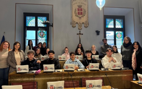 Studenti tedeschi in visita a Novara, esperienza a Palazzo Cabrino