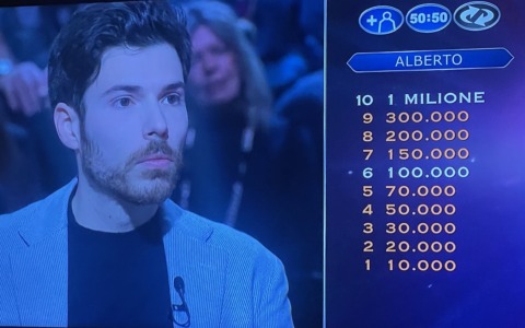 Alberto Airoldi conquista 100mila euro a “Chi vuol essere milionario?”