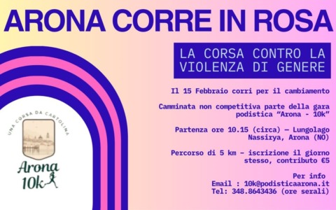 “Arona corre in rosa”: evento del 15 febbraio