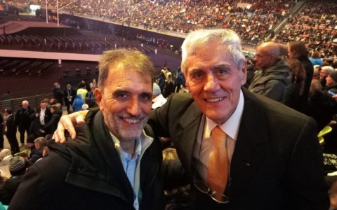 Mario Armano, campione olimpico, alla cerimonia di inaugurazione di Milano Cortina 2026