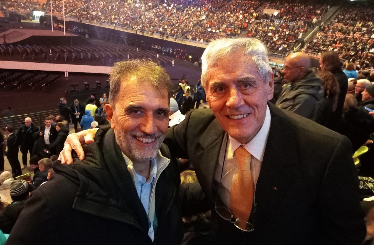 Mario Armano, campione olimpico, alla cerimonia di inaugurazione di Milano Cortina 2026