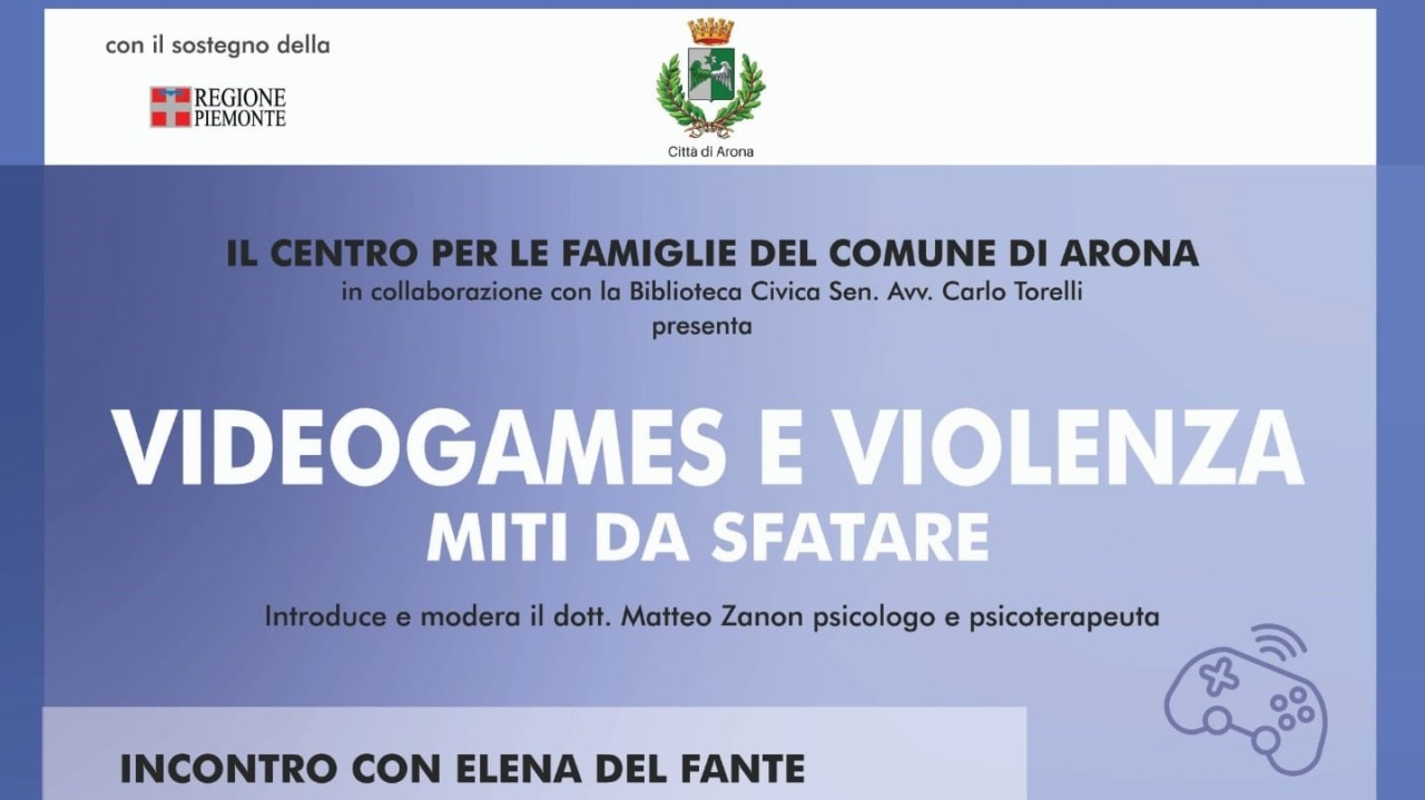 Videogames e violenza: incontro ad Arona per sfatare i miti