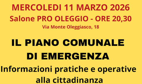 Oleggio Castello annuncia il Piano di Emergenza Comunale
