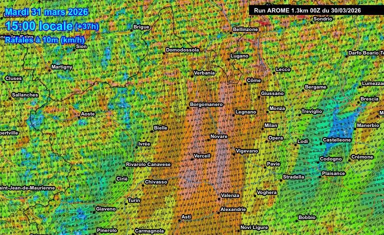 Raffiche di vento forte sul Novarese e rischio di gelate