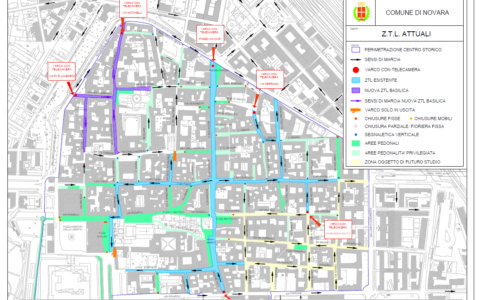 Dal 1° maggio parte la fase 2 della Ztl a Novara: cambiamenti nella viabilità del centro
