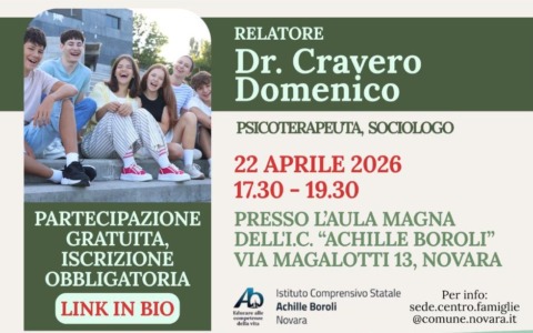 Novara, incontro per famiglie su adolescenti e sostanze psicotrope
