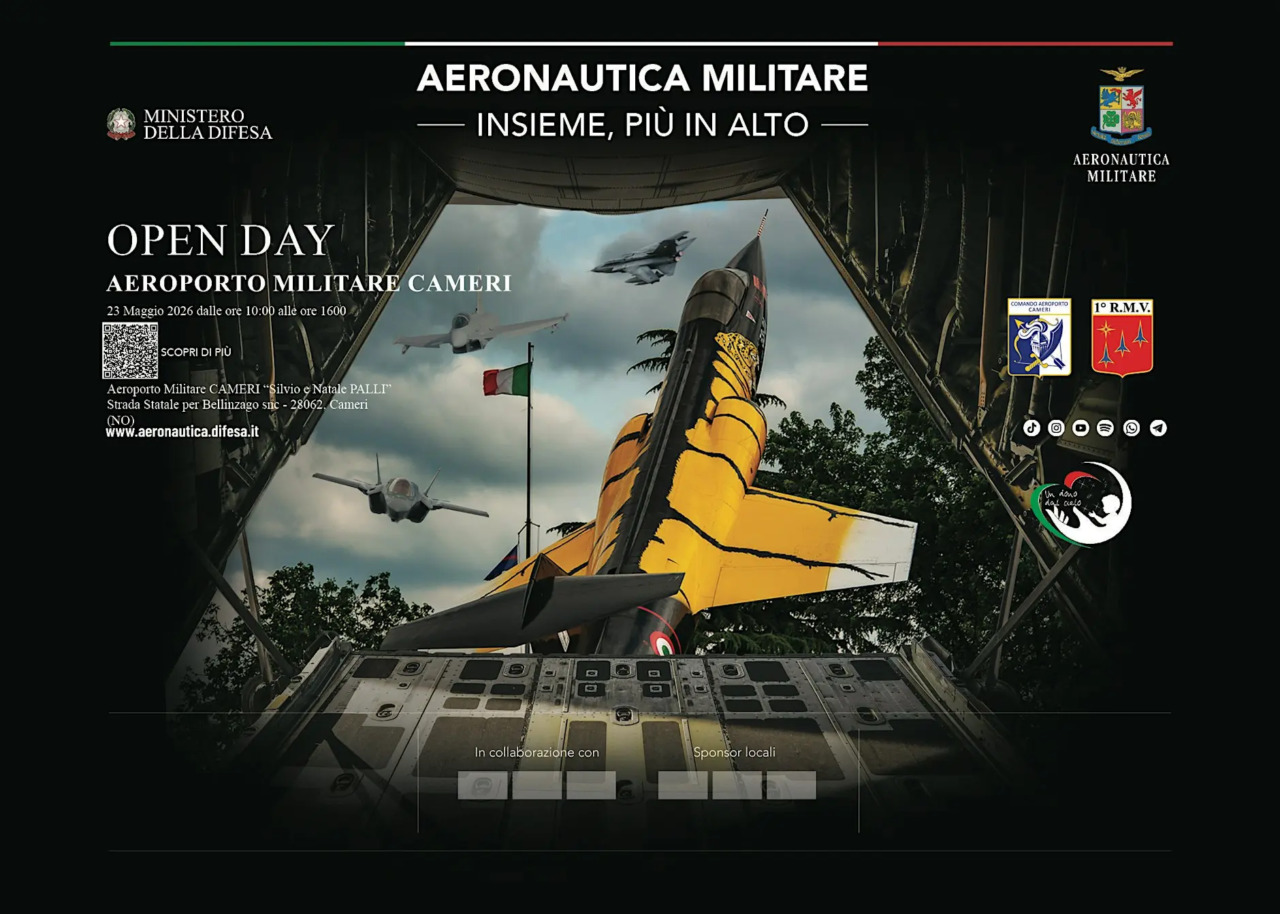 Open Day all’aeroporto militare di Cameri: iscrizioni aperte per visitare reparti pediatrici d’eccellenza